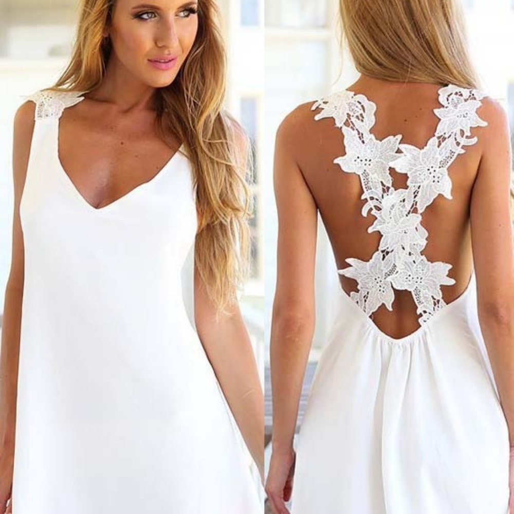 NASTYGAL White Garden Dress